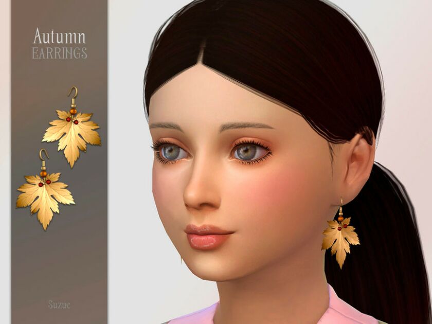 Autumn Earrings Child By Suzue 1 Autumn Earrings Child By Suzue Sims 4 CC