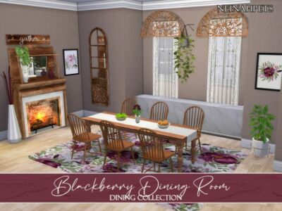 Blackberry Dining Room {Mesh Required} By Neinahpets Sims 4 CC