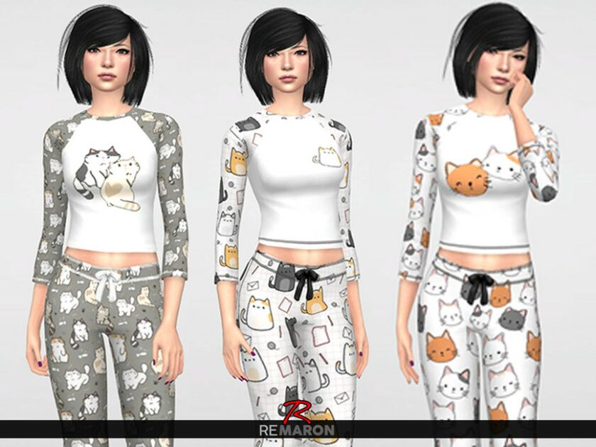 Cats PJ Sweater For Women 01 By Remaron 2 sims 4 cc cats pj sweater for women 01 by remaron 2