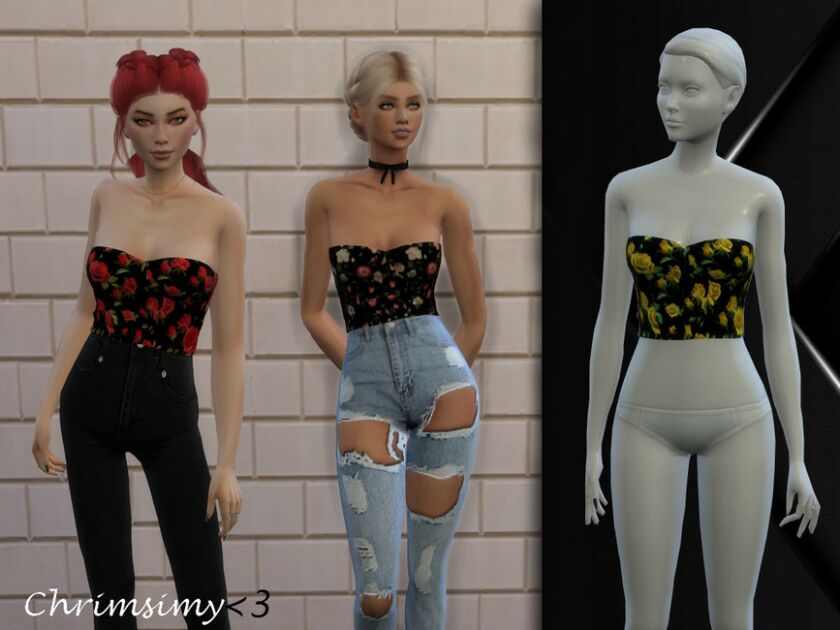 Corset TOP By Chrimsimy 1 Corset TOP By Chrimsimy Sims 4 CC