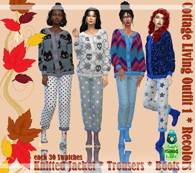 Cottage Living Outfit 1 Recolors Sims 4 CC