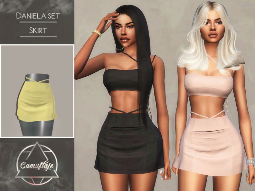 Daniela SET – Skirt By Camuflaje 1 Daniela SET – Skirt By Camuflaje Sims 4 CC