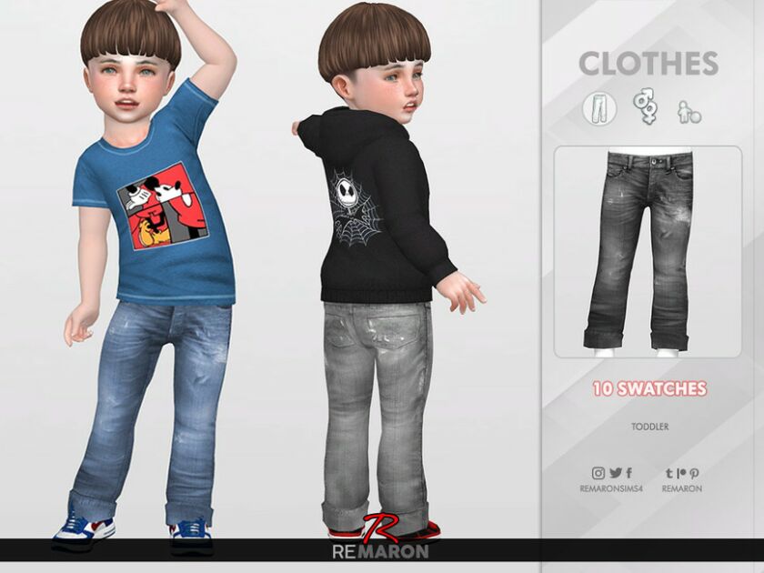 Denim Pants For Toddler 02 By Remaron 1 Denim Pants For Toddler 02 By Remaron Sims 4 CC