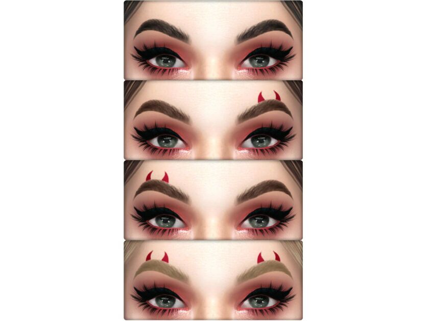 sims 4 cc eyebrows 13 with devil horns by coffeemoon 2