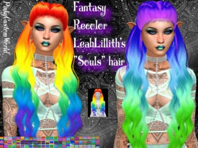 Fantasy Recolor Of Leahlillith’s Souls Hair By Pinkycustomworld Sims 4 CC