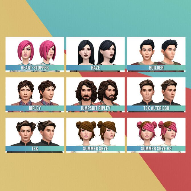 Fortnite Misc Hair SET 01 Conversion/Edit Sims 4 CC