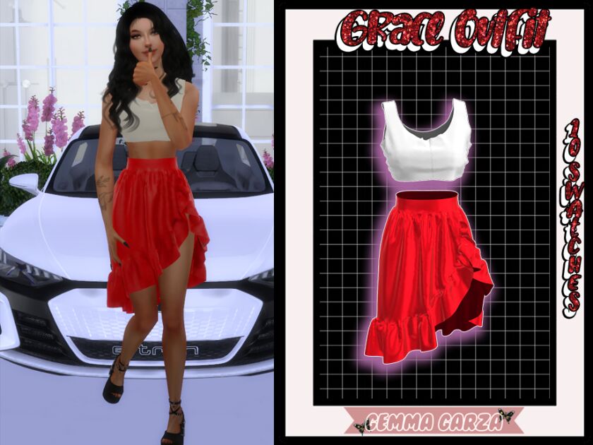 Grace Outfit By Gemmagarza 1 Grace Outfit By Gemmagarza Sims 4 CC