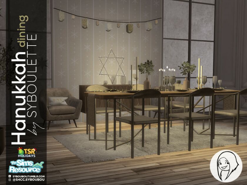 Holiday Wonderland – Hanukkah Dining SET By Syboubou 3 sims 4 cc holiday wonderland hanukkah dining set by syboubou 6