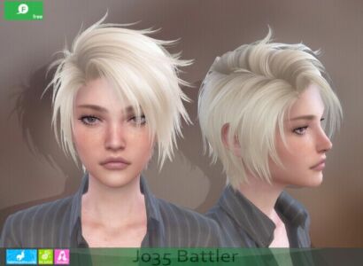 J035 Battler Hair For Females Sims 4 CC