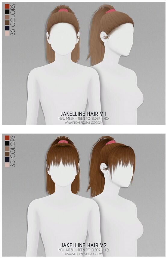 Jakelline Hair V1 & V2 + Kids And Toddler 1 Jakelline Hair V1 & V2 + Kids And Toddler Sims 4 CC