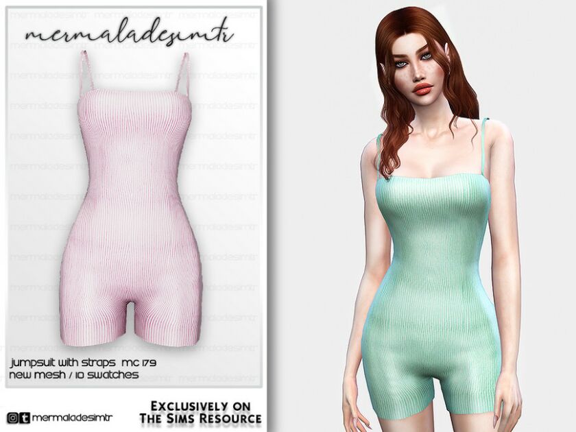 Jumpsuit With Straps MC179 By Mermaladesimtr 1 Jumpsuit With Straps MC179 By Mermaladesimtr Sims 4 CC