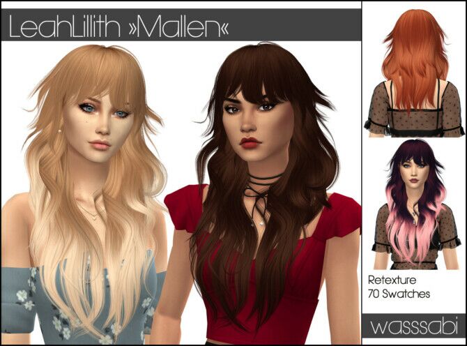 Leahlillith Mallen Hair Retextured 1 Leahlillith Mallen Hair Retextured Sims 4 CC