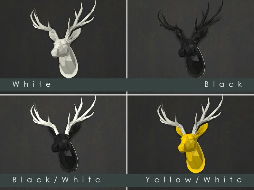 LED Backlit Wall ART Origami Deer Head – (Wall Lamp) By Tyravb 4 sims 4 cc led backlit wall art origami deer head wall lamp by tyravb 2