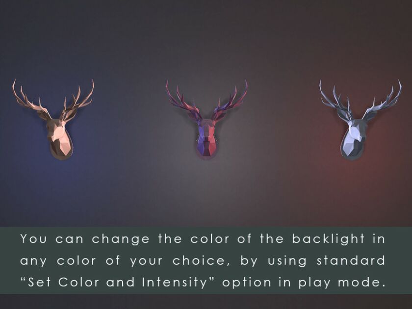 LED Backlit Wall ART Origami Deer Head – (Wall Lamp) By Tyravb 2 sims 4 cc led backlit wall art origami deer head wall lamp by tyravb 4