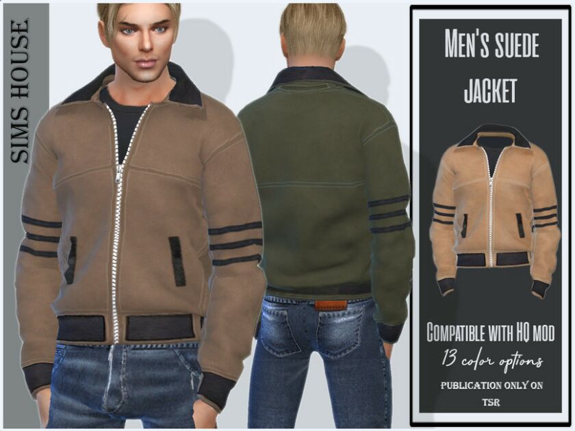 Men’s Suede Jacket 1 Men’s Suede Jacket Sims 4 CC