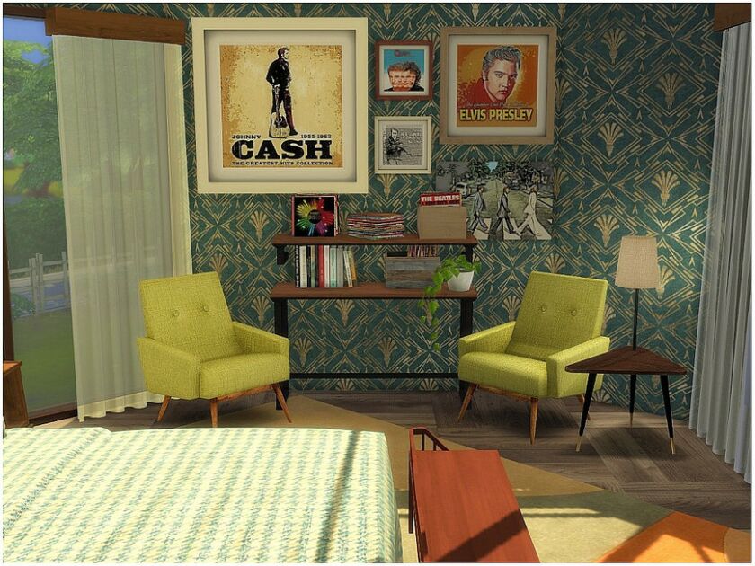 Retro Bedroom By Lotsbymanal 4 sims 4 cc retro bedroom by lotsbymanal 2