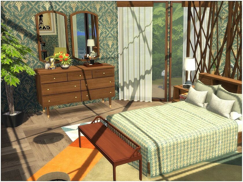 Retro Bedroom By Lotsbymanal 2 sims 4 cc retro bedroom by lotsbymanal 4