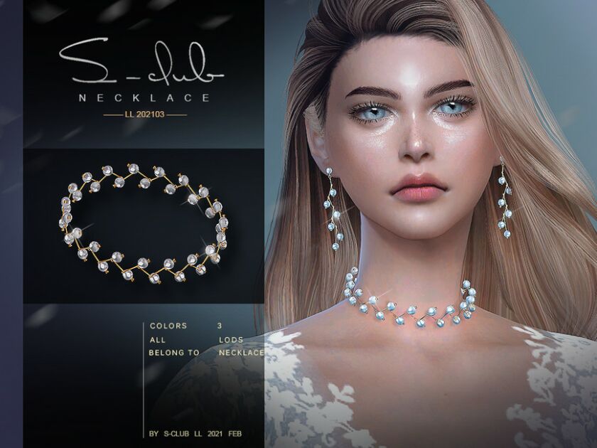 S-Club LL Necklace 2021013 By S-Club 1 S-Club LL Necklace 2021013 By S-Club Sims 4 CC