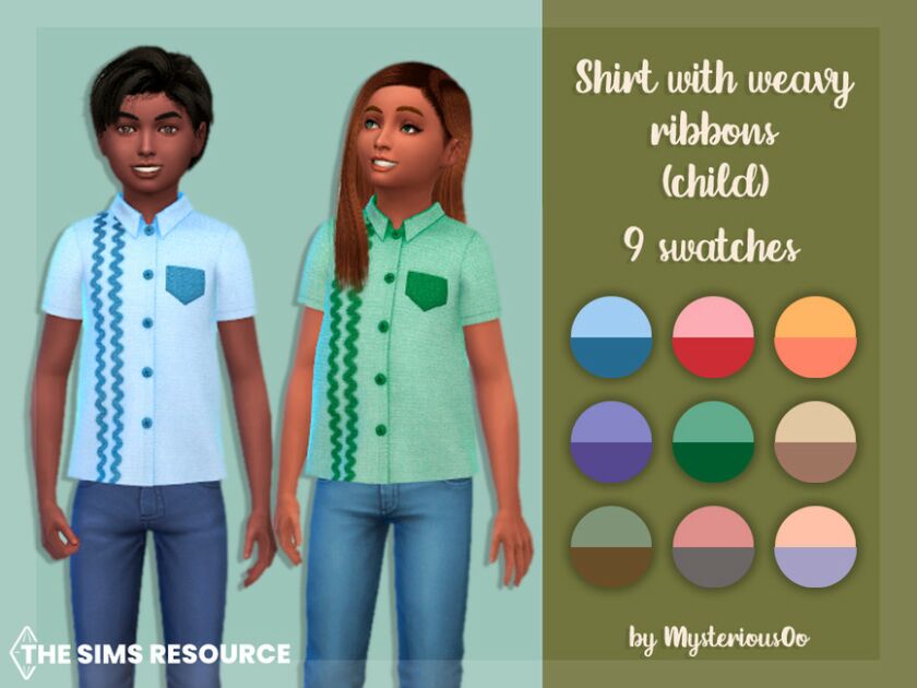 Shirt With Weavy Ribbons Child By Mysteriousoo 1 Shirt With Weavy Ribbons Child By Mysteriousoo Sims 4 CC