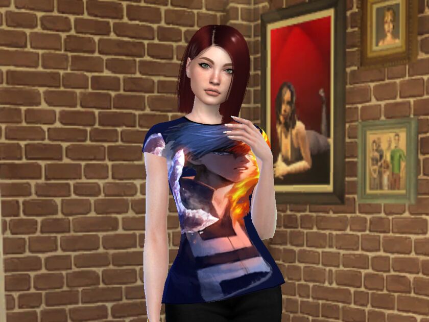 Shoto Boku NO Hero T-Shirt 2 sims 4 cc shoto boku no hero t shirt 6