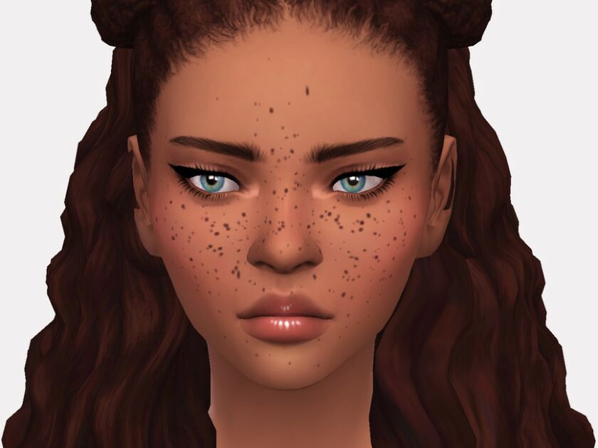 Siri Fullface Freckles 1 Siri Fullface Freckles Sims 4 CC
