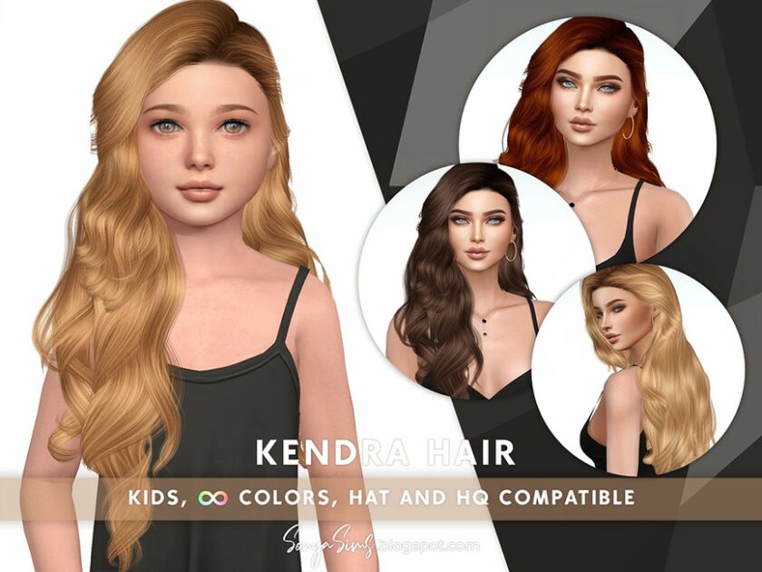SonyaSims Kendra Hair Kids 1 SonyaSims Kendra Hair Kids Sims 4 CC