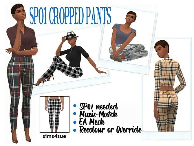 SP01 Cropped Pants 1 SP01 Cropped Pants Sims 4 CC