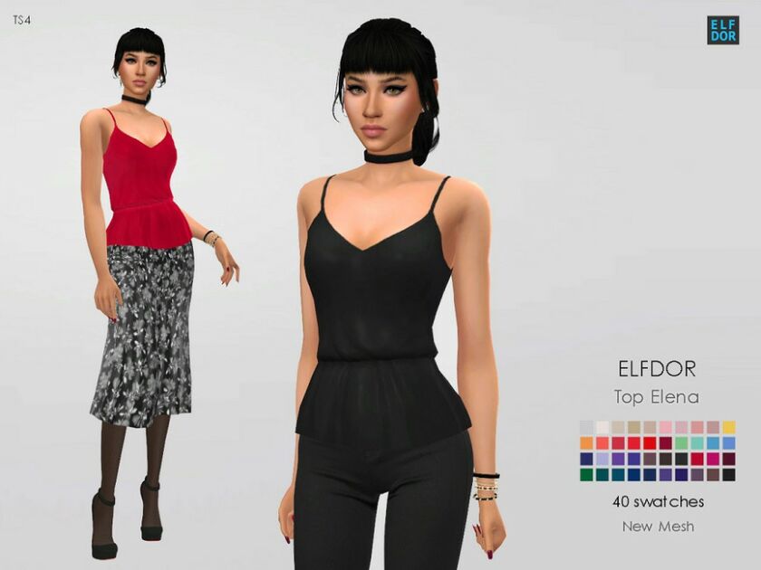 TOP Elena By Elfdor 1 TOP Elena By Elfdor Sims 4 CC