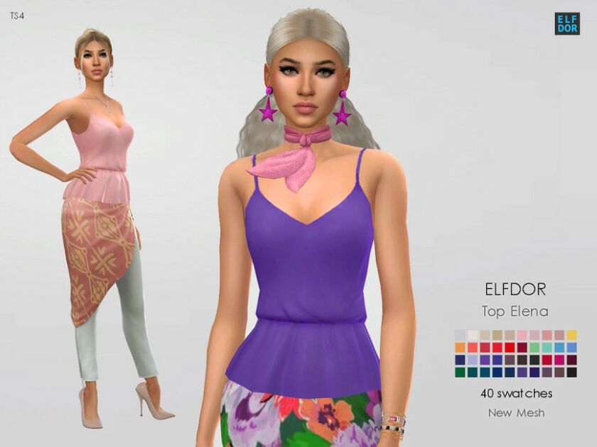 TOP Elena By Elfdor 3 sims 4 cc top elena by elfdor 2