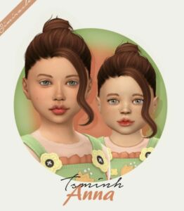 Tsminh Anna Hair For Kids & Toddlers Sims 4 CC