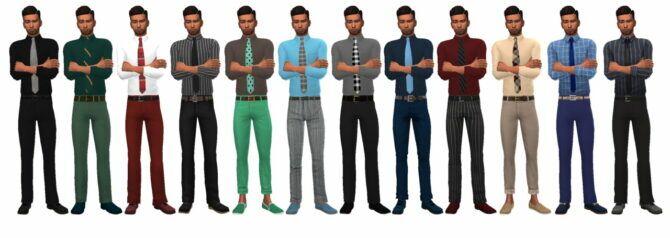 Tucked Shirt & TIE (M) BG 2 sims 4 cc tucked shirt tie m bg 2