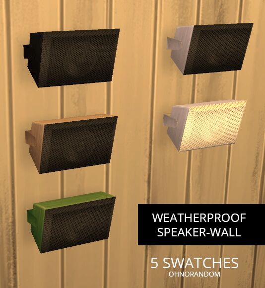 Weatherproof Speaker – Wall By Ohnorandom 1 Weatherproof Speaker – Wall By Ohnorandom Sims 4 CC