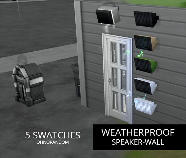 Weatherproof Speaker – Wall By Ohnorandom 2 sims 4 cc weatherproof speaker wall by ohnorandom 2