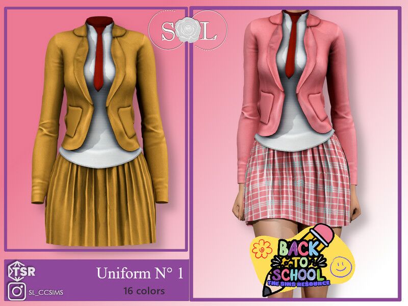Back to School Uniform 1 Back to School Uniform Sims 4 CC