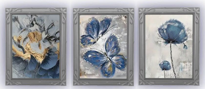 Luxurious Floral And Butterfly Oil Canvas Posters 1 Luxurious Floral And Butterfly Oil Canvas Posters Sims 4 CC