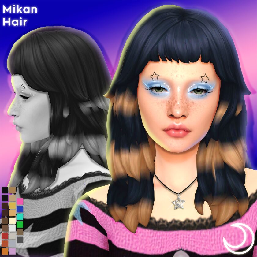 Mikan Hair 1 Mikan Hair Sims 4 CC