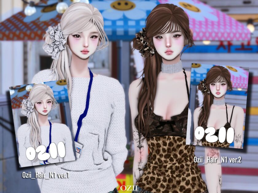 Ozii Hair N1 1 Ozii Hair N1 Sims 4 CC