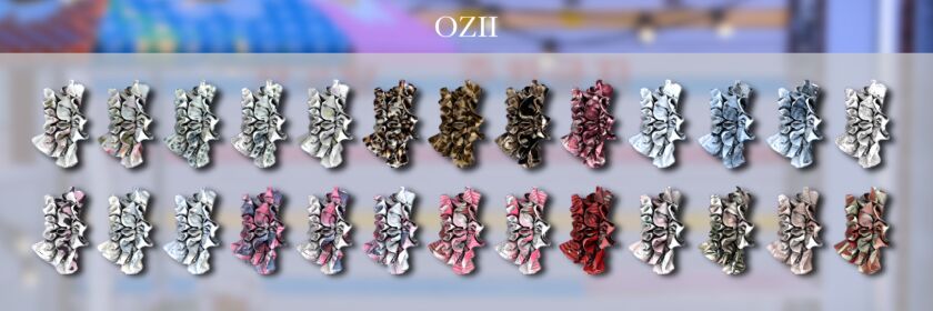 Ozii Hair N1 4 sims 4 cc oziihairn1 ver12 24 swatches acc 2hat 2