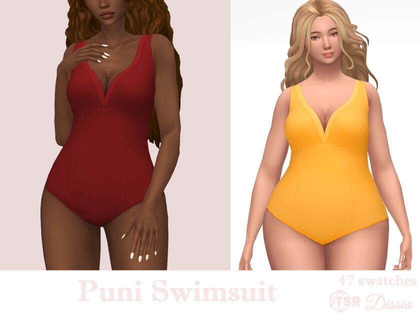 Puni Swimsuit 1 Puni Swimsuit Sims 4 CC
