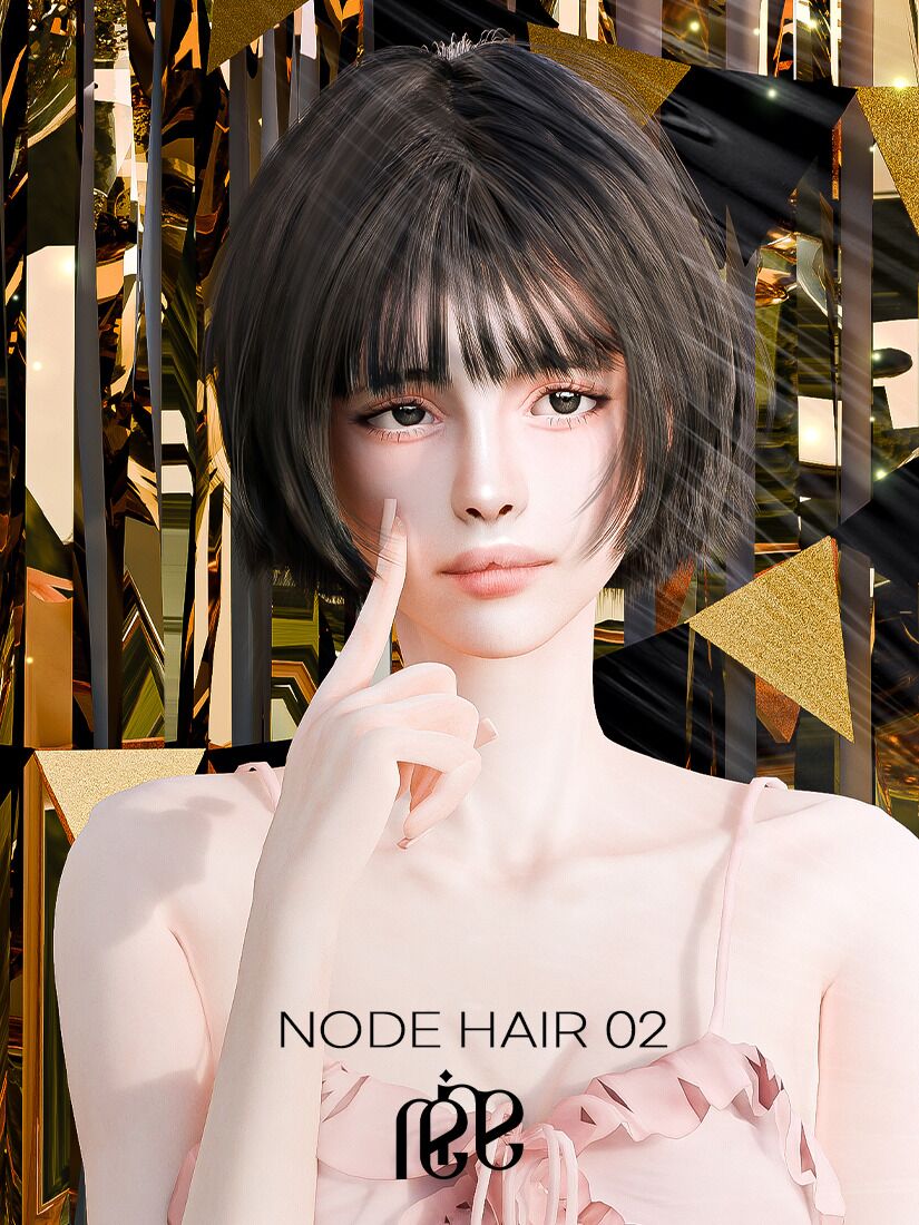 Reina Node Hair 02 1 Reina Node Hair 02 Sims 4 CC