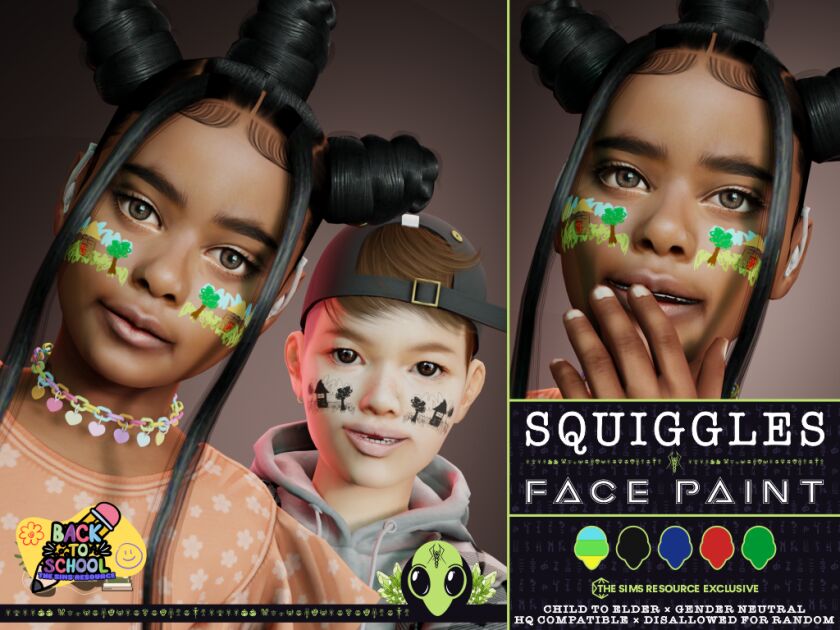Squiggles Face Paint 1 Squiggles Face Paint Sims 4 CC