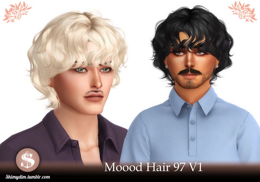 Moood Hair 97 V1 + V2 1 Moood Hair 97 V1 + V2 Sims 4 CC