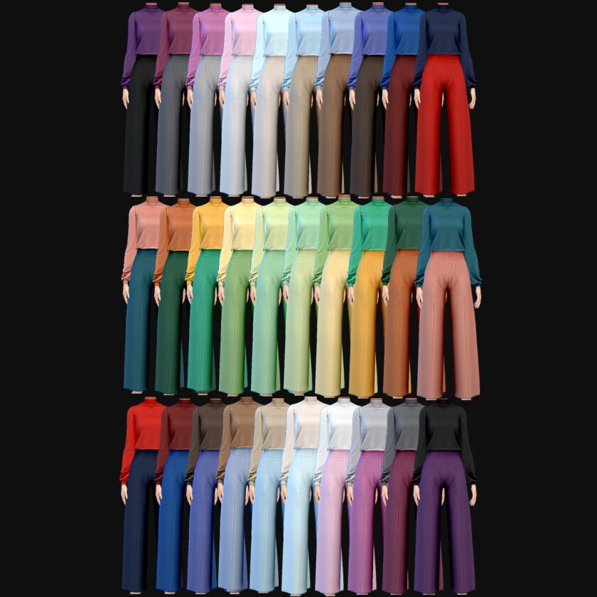 Turtleneck & Tailored Pants 2 sims 4 cc turtleneck tailored pants 2