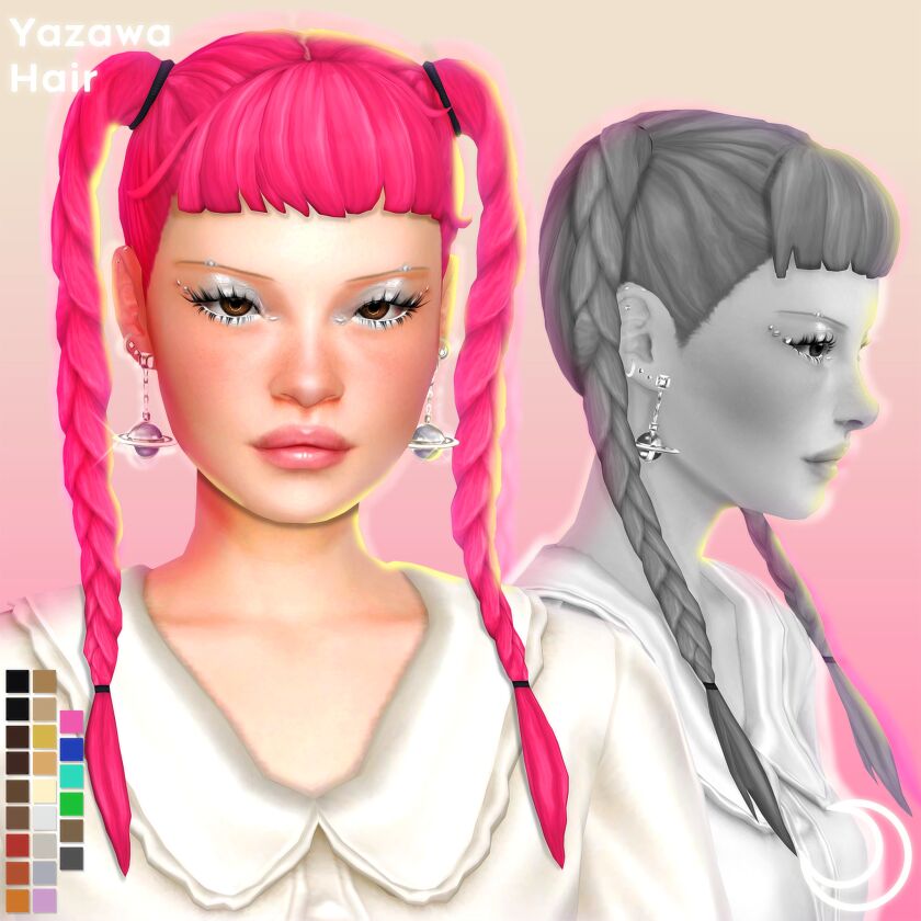 Yazawa Hair By Imvikai 1 Yazawa Hair By Imvikai Sims 4 CC