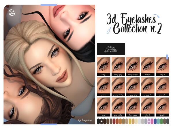 Updated 3D Eyelashes Nº2 1 Updated 3D Eyelashes Nº2 Sims 4 CC
