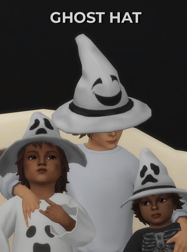 Spooky Ghost Hat for Halloween 1 Spooky Ghost Hat for Halloween Sims 4 CC