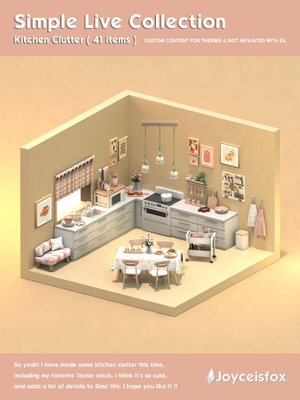 Stylish Kitchen Clutter Collection by Joyceisfox 1 Stylish Kitchen Clutter Collection by Joyceisfox Sims 4 CC
