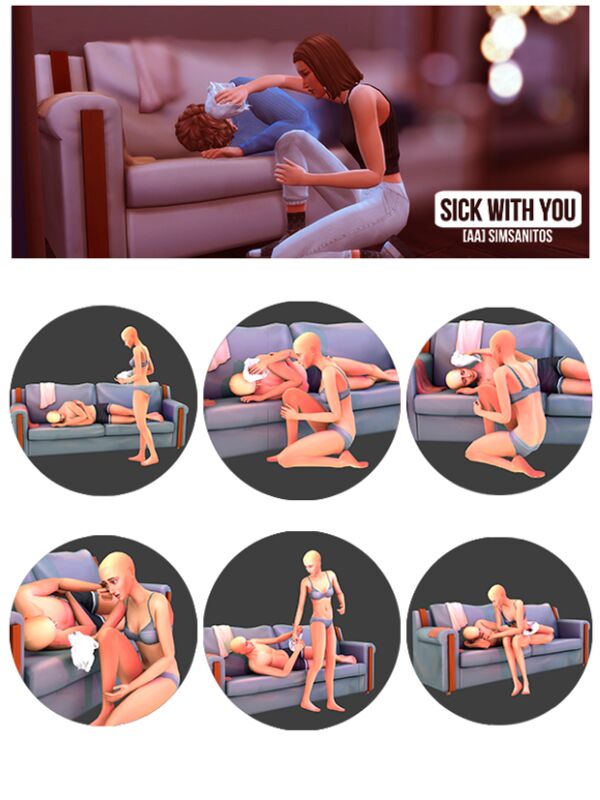 Sick With You - Couple Pose Pack 1 Sick With You – Couple Pose Pack Sims 4 CC
