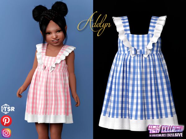 Adelyn - Cute Plaid Dress for Toddlers 1 Adelyn – Cute Plaid Dress for Toddlers Sims 4 CC