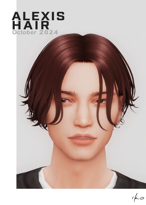 Stylish Unisex Alexis Hair by Ikosims 1 Stylish Unisex Alexis Hair by Ikosims Sims 4 CC